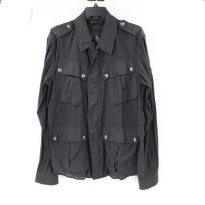 Belstaff jacket mens 52 motorcycle field lightweight black full zip cargo pocket